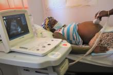 Belinda Uiras is pictured here having an ultrasound scan. 