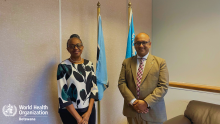 WHO Regional Director Dr Moeti and the UN Resident Coordinator in Botswana Zia Choudhury 