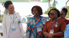 WHO Country Representative Dr. Josephine Namboze and Dr. Malebogo Kebabonye from Ministry of Health at the World Malaria Day commemoration in Maun, May 2023
