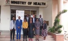 The WHO team poses for a picture with Ministry of Health officials