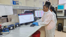 Scientists in the Botswana National HIV Reference Laboratory