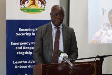 WHO Country Representative to Lesotho, Dr. Richard Banda giving his opening remarks