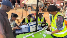 Figure 2A beneficiary at the makeshift clinic during the outreach.jpg