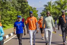 WHO Representative and other officials at the walkathon