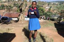 Nosimilo Lukhele flaunting her vaccination card