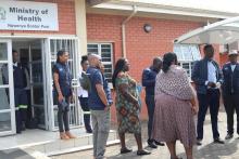 The team being taken through the processes at the Ngwenya Ports of Entry