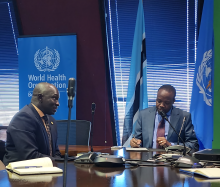 From left: Africa CDC Regional Director Dr. Lul Riek and WR Dr. Fabian Ndenzako