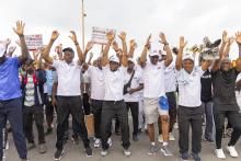 Les participants lors de la marche contre la drépanocytose