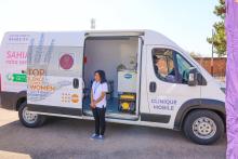 Vue d'une des 12 cliniques mobiles