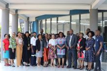 Participants from the event pose for a picture 