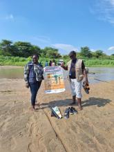 Cholera posters being displayed during community engagement activities 