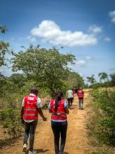 Data collectors walk door to door to collect data using the World Health Organization's Global Scales for Early Development (GSED) tool, a tool specifically designed to assess the holistic development of children from birth to three years old.