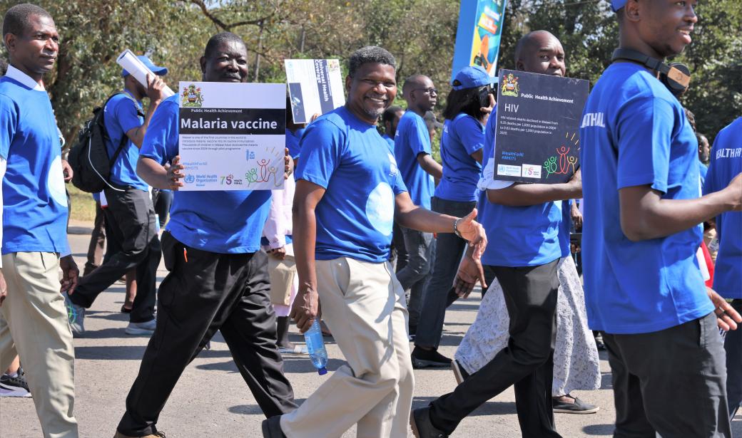 Participants displaying placards 