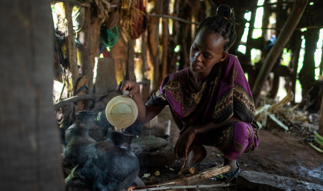 It is early morning in a rural district in Gofa zone in southern Ethiopia, and Aregash Berhanu, 30, is preparing tea for her husband and five children. 