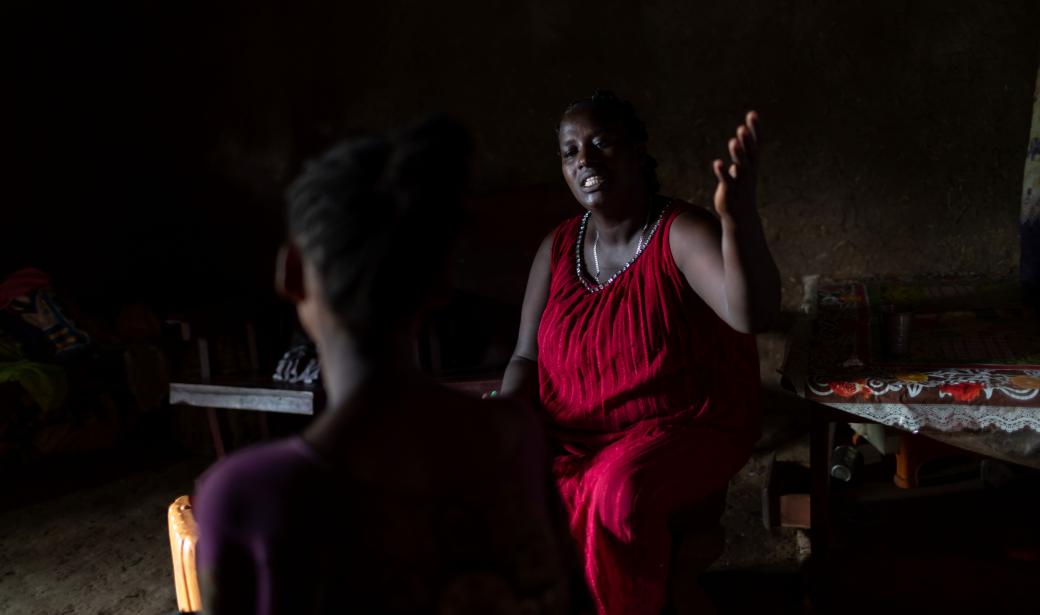 Aregash works closely with health extension worker, Deraba Demise, who visits her to ensure she is continuing to adhere to good hygiene practices. 