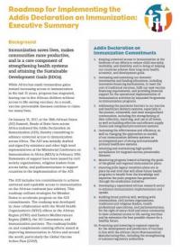 Roadmap for Implementing the Addis Declaration on Immunization: Executive Summary
