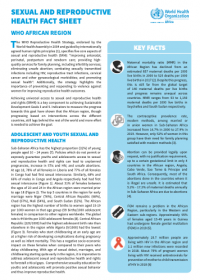 Sexual and Reproductive Health fact sheet