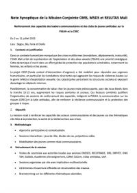 Note Synoptique de la Mission Conjointe OMS, MSDS et RELUTAS Mali